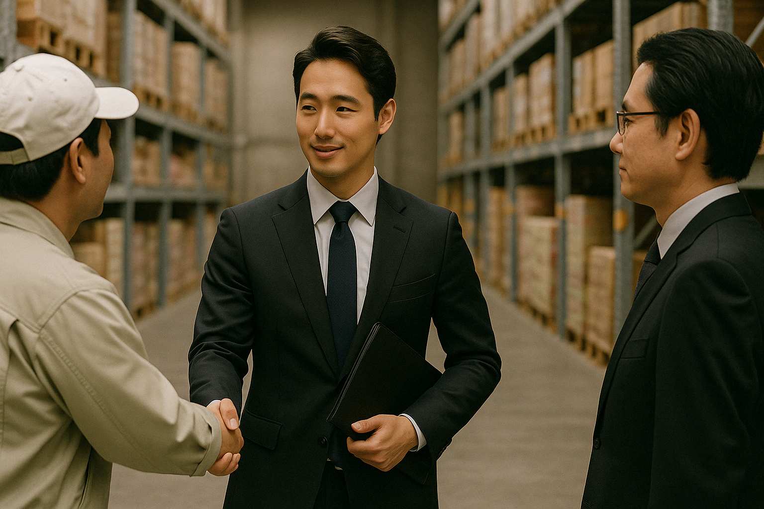 物流会社との締結シーン